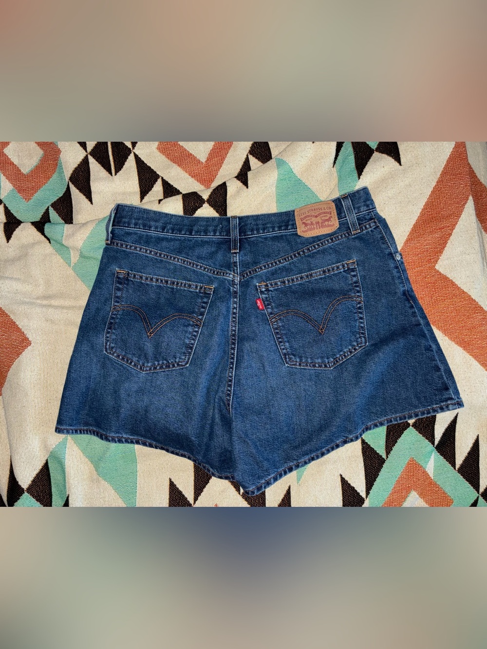 Levi’s Denim High Waisted Mom Shorts, great condition, size 33, denim shorts